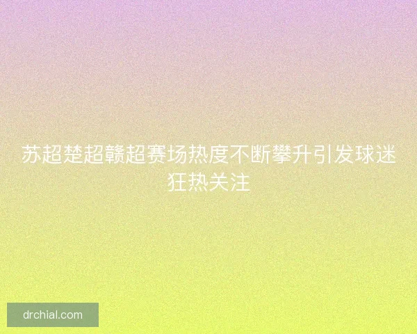 苏超楚超赣超赛场热度不断攀升引发球迷狂热关注 苏超楚超赣超赛场热度不断攀升引发球迷狂热关注