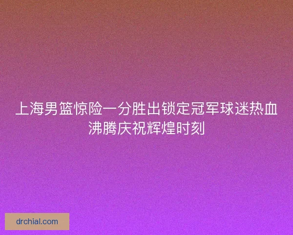上海男篮惊险一分胜出锁定冠军球迷热血沸腾庆祝辉煌时刻 上海男篮惊险一分胜出锁定冠军球迷热血沸腾庆祝辉煌时刻