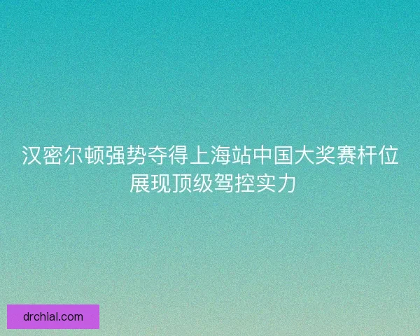 汉密尔顿强势夺得上海站中国大奖赛杆位 展现顶级驾控实力 汉密尔顿强势夺得上海站中国大奖赛杆位 展现顶级驾控实力